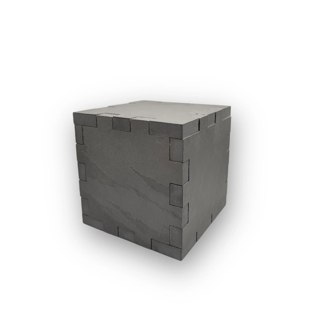 Cube Rock 1 Tierurne aus Schiefer ohne Gravur