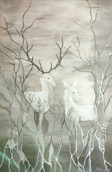 Kunst 3 Hirsche als NeuroGraphik